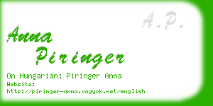 anna piringer business card